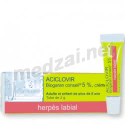 Aciclovir  crème BIOGARAN (FRANCE) Posologie et mode d