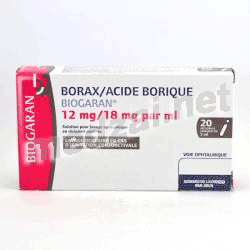 Borax/acide boriqueBIOGARAN 12 mg/18 mg/ml solution pour lavage SOCIETE ALEPT (FRANCE)