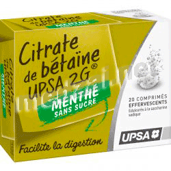 Citrate de betaineUPSA 2 g MENTHE SANS SUCRE comprimé effervescent(e) UPSA (FRANCE)