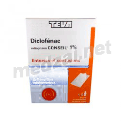 DiclofenacTEVA CONSEIL 1 % emplâtre médicamenteux(se) Ratiopharm GmbH (ALLEMAGNE)