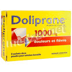 Doliprane1000 mg poudre pour solution buvable SANOFI AVENTIS FRANCE (FRANCE)