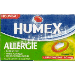 Humex allergie loratadine  comprimé LABORATOIRES URGO HEALTHCARE (FRANCE) Posologie et mode d