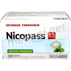 Nicopass  pastille PIERRE FABRE MEDICAMENT (FRANCE) Posologie et mode d