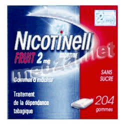 NicotinellFRUIT 2 mg SANS SUCRE жевательная резинка ГлаксоСмитКляйн Санте Гранд Публик (ФРАНЦИЯ)