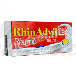 Rhinadvilcaps rhume ibuprofene/pseudoephedrine200 mg/30 mg capsule molle PFIZER SANTE FAMILIALE (FRANCE)