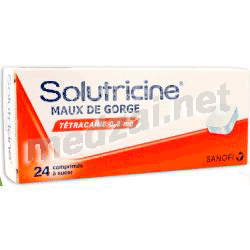 Solutricine maux de gorge tetracaine  comprimé à sucer SANOFI AVENTIS FRANCE (FRANCE) Posologie et mode d