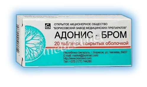 Адонис-бром comprimé enrobé BORISOVSKIY ZAVOD MEDICINSKIKH PREPARATOV (République de Biélorussie)
