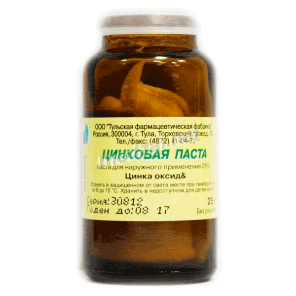 Цинковая паста pâte pour application cutanée OOO "Toulskaya farmaçevticheskaya fabrika" (Fédération de Russie)