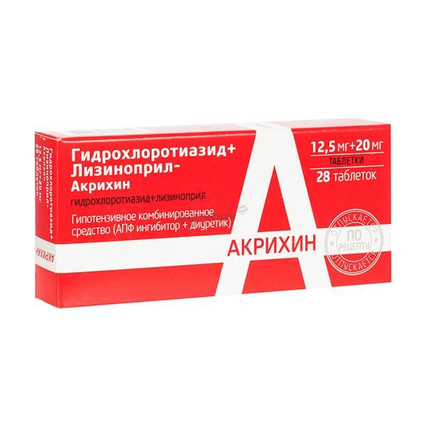 Гидрохлоротиазид+лизиноприл-Акрихин comprimé AKRIKHIN (Fédération de Russie)