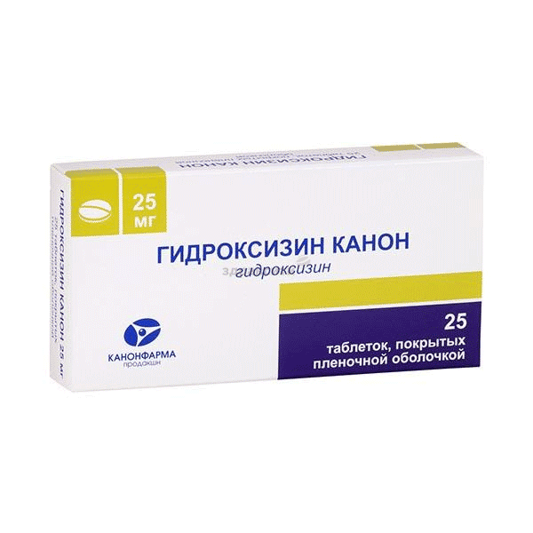 ГидроксизинКанон comprimé pelliculé Canonpharma Production, JSC (Fédération de Russie)