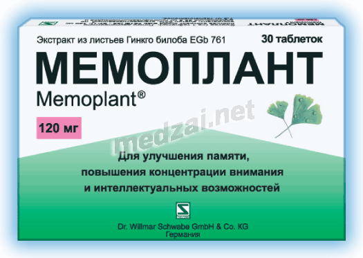 Memoplant<sup>®</sup>  comprimé pelliculé Dr. Willmar Schwabe GmbH & C. KG (ALLEMAGNE) Posologie et mode d
