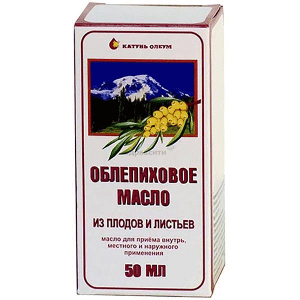 Облепиховое масло huile buvable, pour application cutanée et locale OOO "Katoun-Oleoum" (Fédération de Russie)