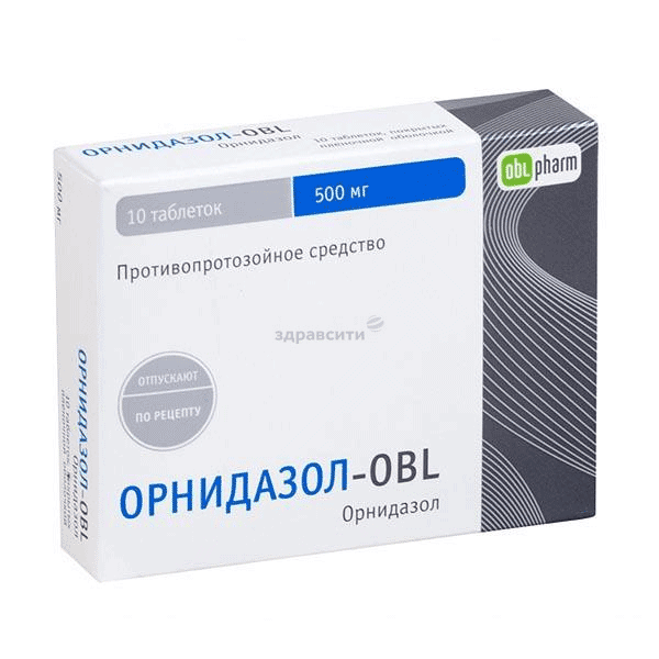 Орнидазол-OBL comprimé pelliculé JSC "PE "Obolenskoe" (Fédération de Russie)