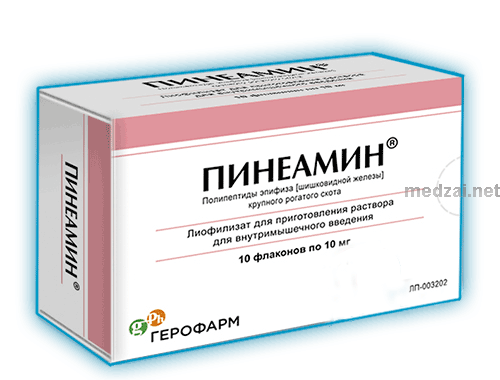 Pineamin  lyophilisat pour solution injectable (IM) GEROPHARM LLC (Fédération de Russie) Posologie et mode d