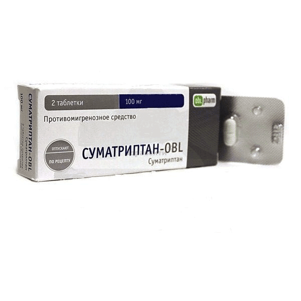 Суматриптан-OBL таблетки покрытые пленочной оболочкой; ЗАО "ФП "Оболенское" (Россия)