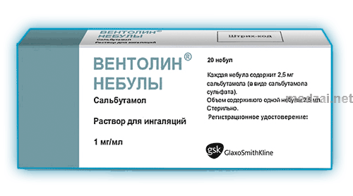 ВентолинНебулы solution pour inhalation GLAXOSMITHKLINE TRADING (Fédération de Russie)