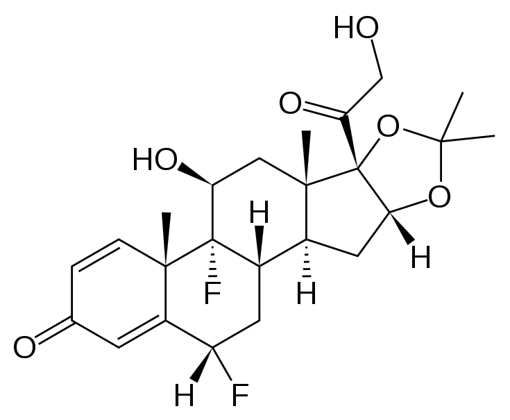 Acétonide de fluocinolone - Pharmacocinétique et effets indésirables. Les médicaments avec le principe actif Acétonide de fluocinolone - Medzai.net