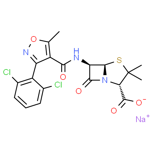 Dicloxacilline - Pharmacocinétique et effets indésirables. Les médicaments avec le principe actif Dicloxacilline - Medzai.net