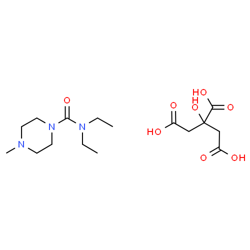 Diéthylcarbamazine - Pharmacocinétique et effets indésirables. Les médicaments avec le principe actif Diéthylcarbamazine - Medzai.net