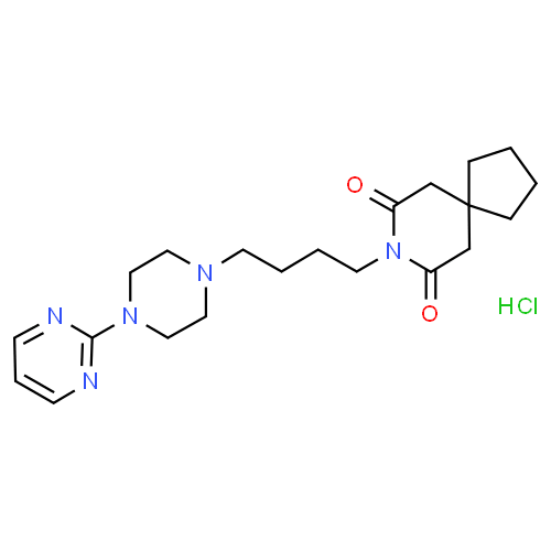 Chlorhydrate de buspirone - Pharmacocinétique et effets indésirables. Les médicaments avec le principe actif Chlorhydrate de buspirone - Medzai.net