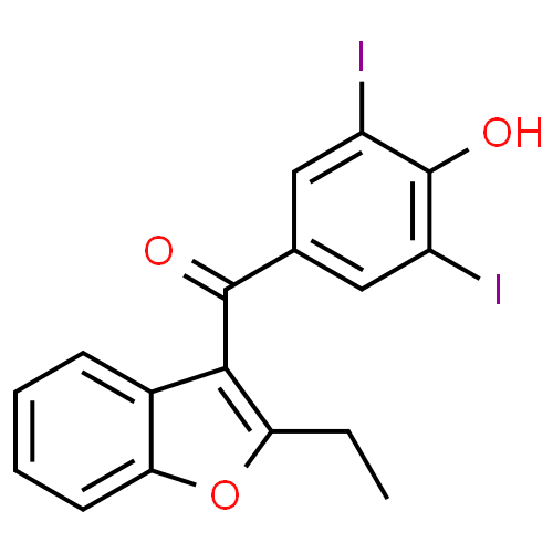 Benziodarone - Pharmacocinétique et effets indésirables. Les médicaments avec le principe actif Benziodarone - Medzai.net