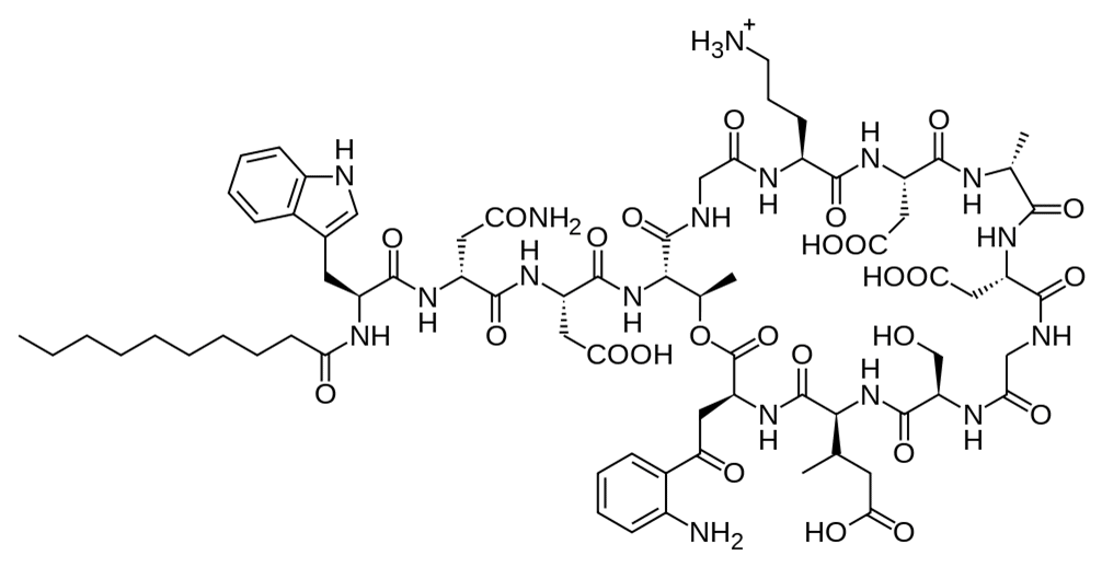 Daptomycine - Pharmacocinétique et effets indésirables. Les médicaments avec le principe actif Daptomycine - Medzai.net