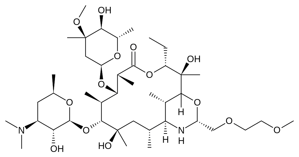 Диритромицин - фармакокинетика и побочные действия. Препараты, содержащие Диритромицин - Medzai.net