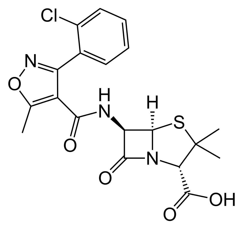 Cloxacilline - Pharmacocinétique et effets indésirables. Les médicaments avec le principe actif Cloxacilline - Medzai.net